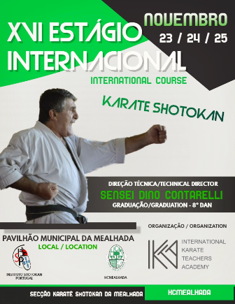 Karaté do HCM organiza o XVI Estágio Internacional de Karate Shotokan nos dias 23,24 e 25 de Novembro