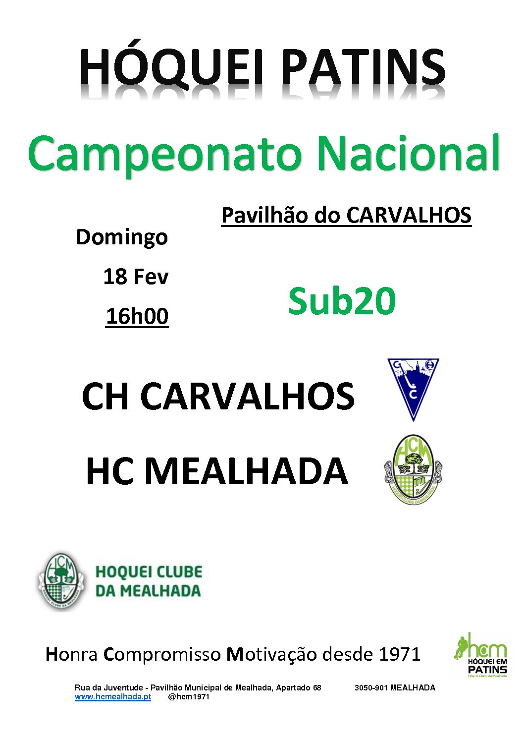 Sub20 do HCM jogam segundo jogo do Campeonato Nacional em Carvalhos